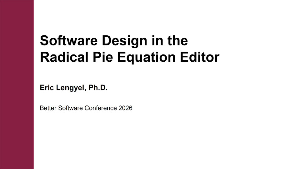 Software Design in the Radical Pie Equation Editor